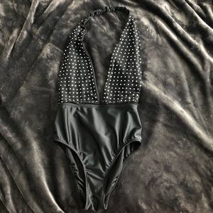 Urban Outfitters Black Diamanté Bodysuit